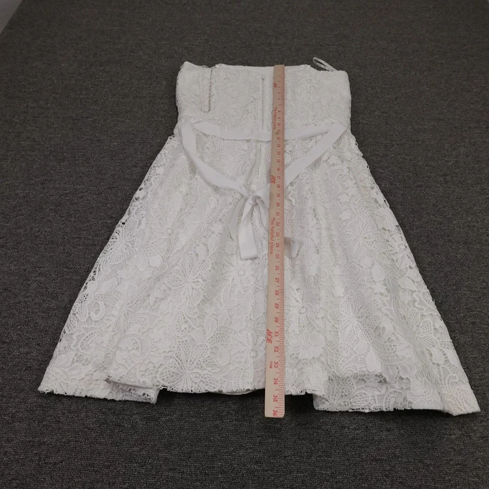 Lilly Pulitzer Sienna Dress Womens 14 White Floral Lace Strapless Fit & Flare - Picture 10 of 12